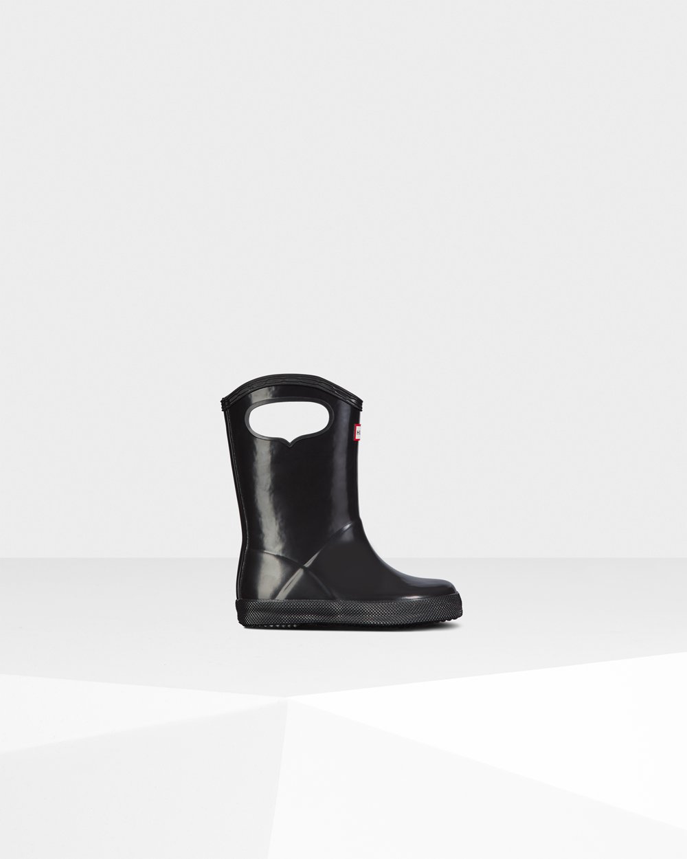 Kids Hunter Rain Boots Black - Original First Classic Grab Handle Gloss - 3186475-OR